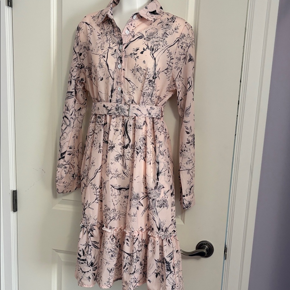 Floral Pink baby doll Shirt Dress